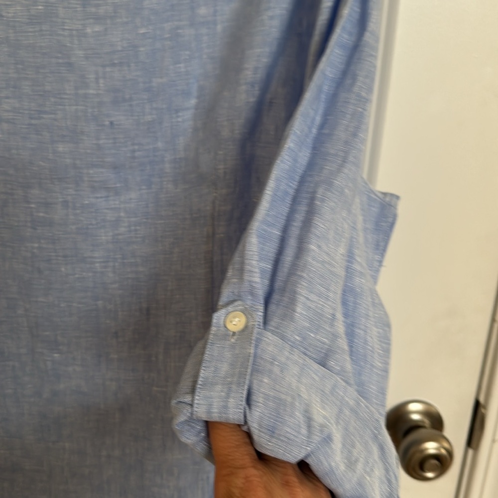 Murano Baird McNutt 100%linen Men's Blue Shirt - Picture 6 of 7